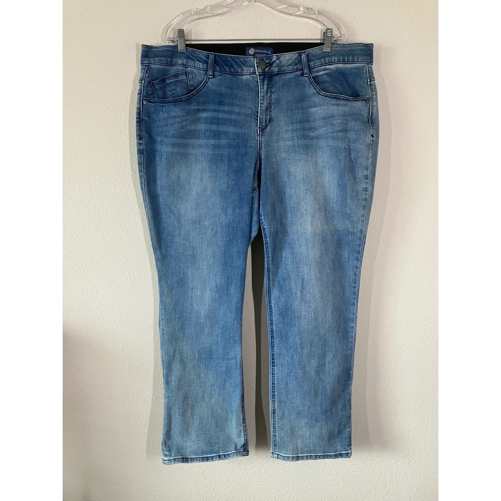 DEMOCRACY Absolution Girlfriend Jeans 22W Straight Leg Ankle Festival Blue